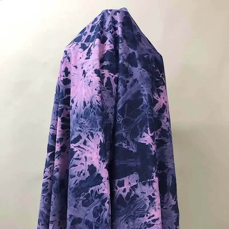 Sewing Batik Fabric - 50X170CM 洗浄済みタイダイデニム生地縫製用厚手綿布コート用洗浄済み衣類カラフルデザイナー素材