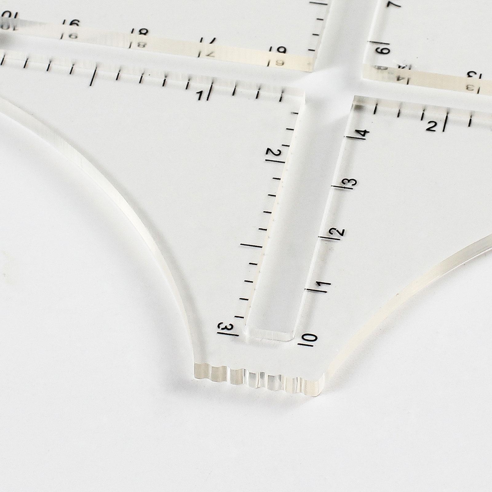 透明アクリル製の編み物用密度測定定規。四隅のパッチワークテン - Sewing Gauge Ruler のレビューと価格