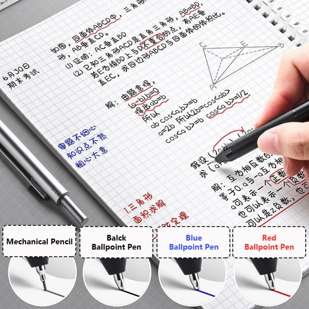 多機能金属重力検知ペン、機械式鉛筆セット、インクボールペン、 - Staedtler Pencil Lumocolor のレビューと価格