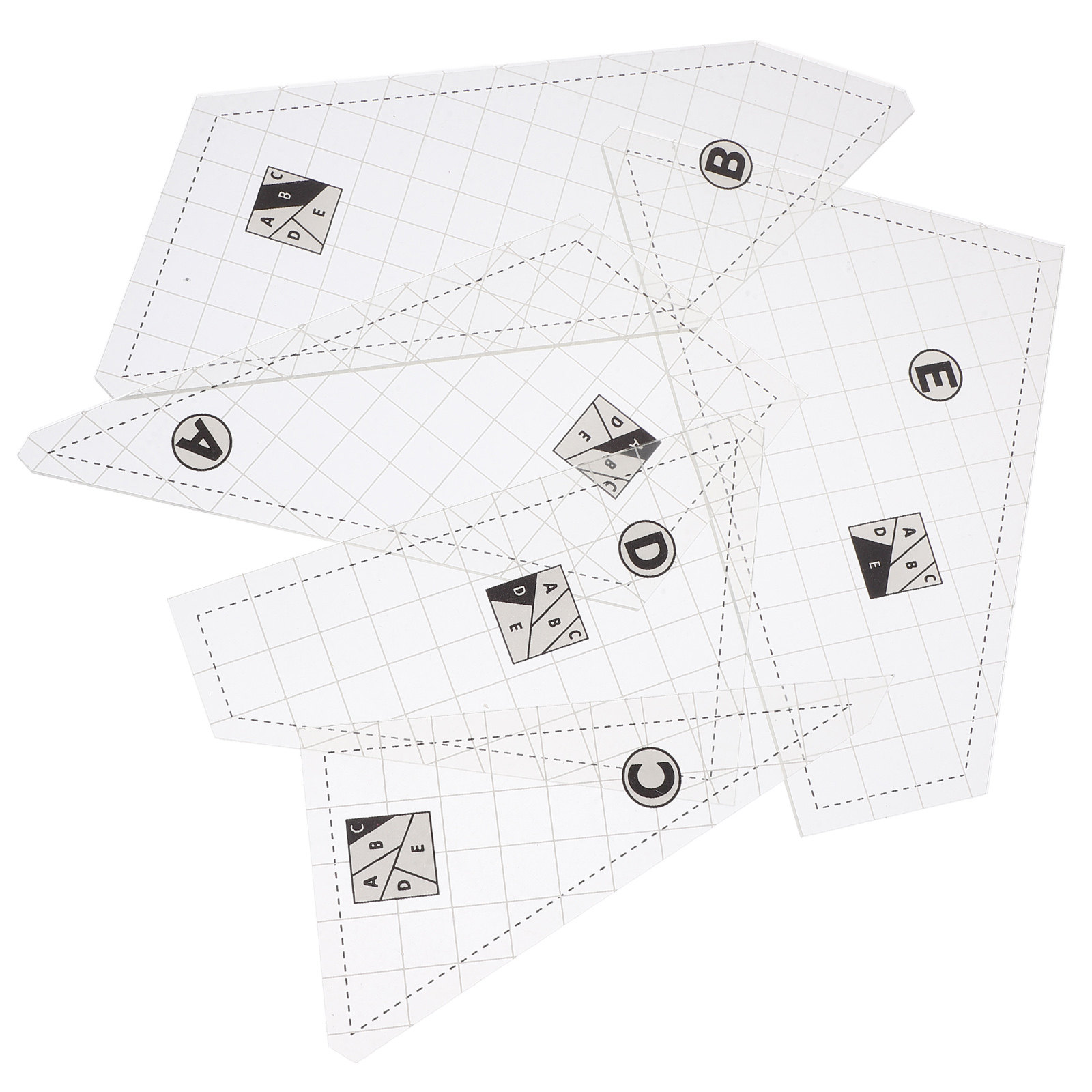 5個入り キルティングテンプレートセット アクリル製 パッチ - Sewing Gauge Ruler のレビューと価格